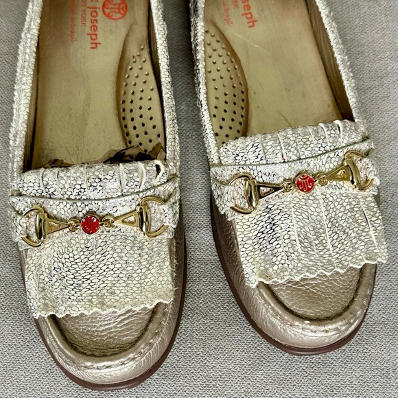 Marc Joseph Lexington Golf Gold Red Flats w/ Moccasin Stitching✨EUC✨Women size 9 - Picture 7 of 16